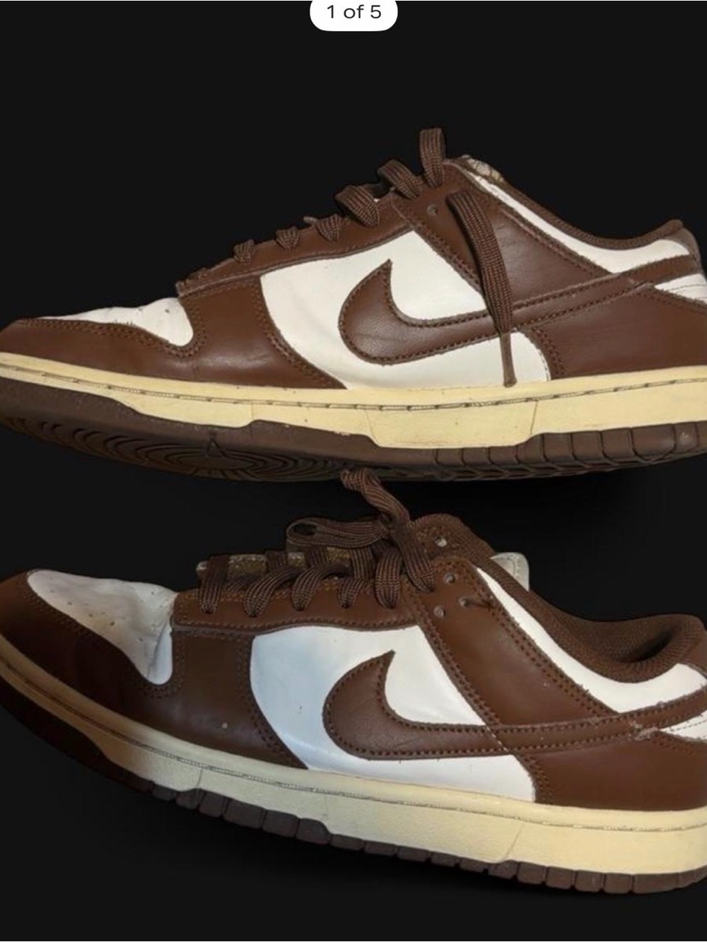 Nike Brown and White Low-Top Sneakers